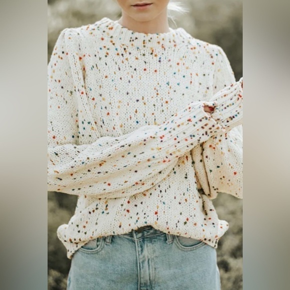 Blu Trends Sweaters - Ivory.. Ivory Sweater w/Colorful Dots